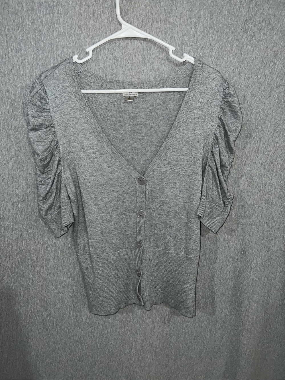 Worthington Black & White Striped Long Sleeve Tee
